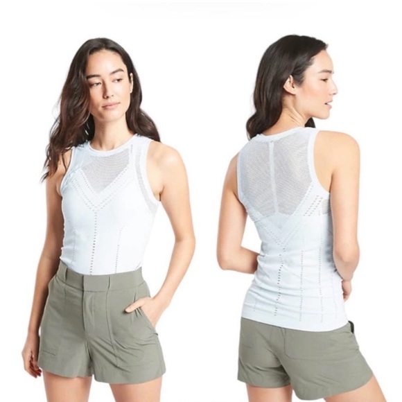 Athleta Tops - Athleta Oxygen laser cut mesh tank top